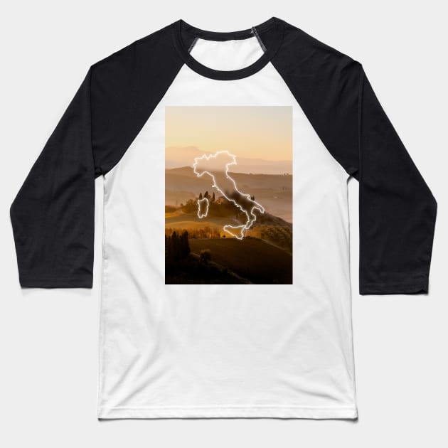 Italy Country Map | Luminous Landscapes Baseball T-Shirt by Visitify